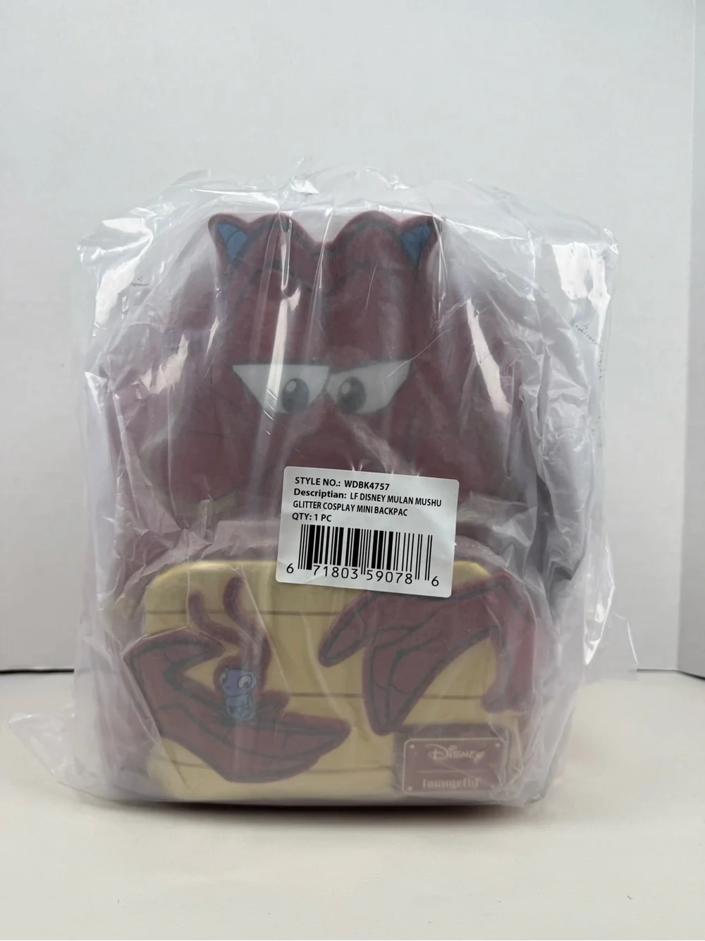 Loungefly Disney Mulan Glitter Mushu Figural Mini Backpack